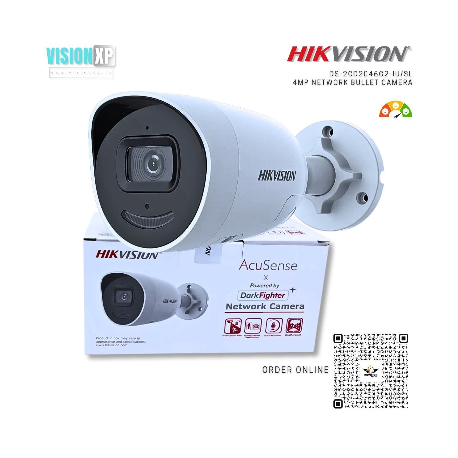 Hikvision DS-2CD2046G2-IU/SL 4MP IP Bullet Camera Hikvision DS-2CD2046G2-IU/SL 4MP IP Bullet Camera